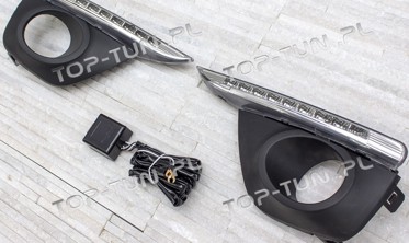 рамки противотуманок с LED огнями Renault Koleos фото