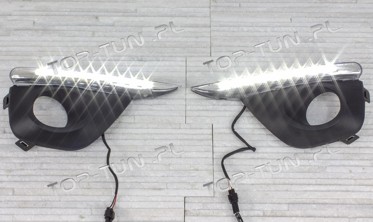 рамки противотуманок с LED огнями Renault Koleos фото