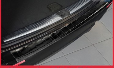 захисна накладка на бампер із загином та ребрами Mercedes E W213 (чорна) фото
