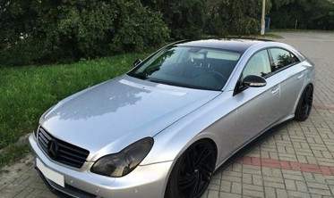 Спойлер под передний бампер Mercedes CLS W219 дорестайл фото