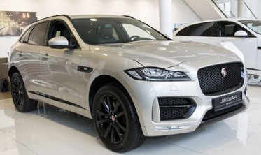 Захисна накладка на бампер Jaguar F-Pace (чорна глянсова) фото