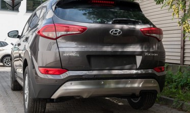 комплект накладок на бампера Hyundai Tucson (нержавейка) фото