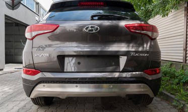 комплект накладок на бампера Hyundai Tucson (нержавейка) фото