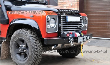 Силовой  передний бампер HD с креплением лебедки Land Rover Defender (1990-2016) фото