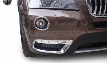хром накладки переднего бампера BMW X3 F25 фото