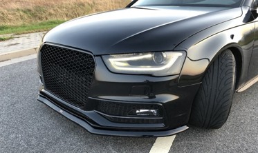 Тюнинговый диффузор переднего бампера Audi S4 / A4 S-line B8 FL вер.1 фото