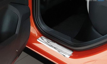 Накладки на пороги Volkswagen T-Roc з написом Sportline (глянсові) фото