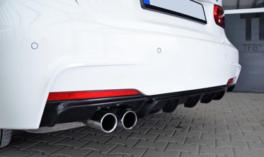 Диффузор задний BMW F30 стиль М-Performance под двойную насадку фото