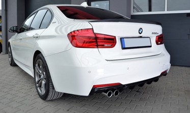 Дифузор задній BMW F30 стиль М-Performance під подвійну насадку фото