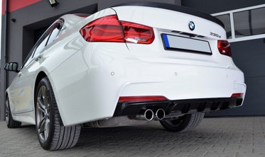Дифузор задній BMW F30 стиль М-Performance під подвійну насадку фото
