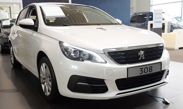 накладка на бампер с загибом Peugeot 308 II Hatchback (черная) фото