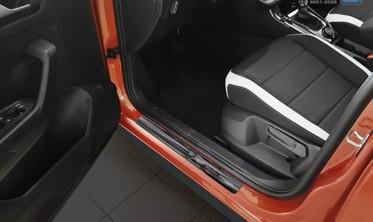 Накладки на пороги Volkswagen T-Roc з написом Sportline (чорні глянсові) фото