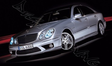 бампер передний Mercedes E W211 рестайл в стиле AMG Е63 фото