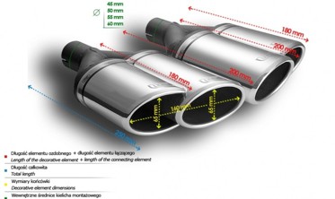 Насадка на глушник здвоєна Ulter N2-56L* (ліва) фото