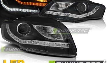 Фары передние AUDI A4 B7 с LED поворотами, черные фото