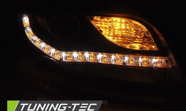 Фары передние AUDI A4 B7 с LED поворотами, черные фото