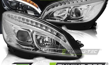 Хром фари передні MERCEDES W204 2007-2010 з діодними поворотами фото