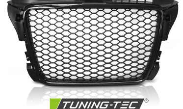 Решетка радиатора Audi A3 / S3 8P в стиле RS черная c глянцевой рамкой фото
