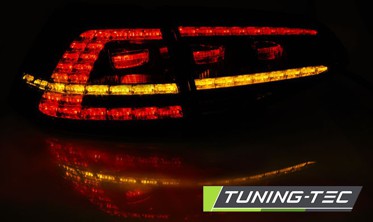 Светодиодная задняя оптика VW Golf VII GTI стиль RED SMOKE (динамические повороты) фото