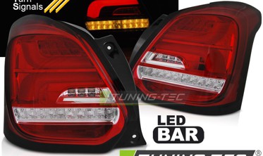 Светодиодные фонари (задние стопы) SUZUKI SWIFT 6 красные с белым фото