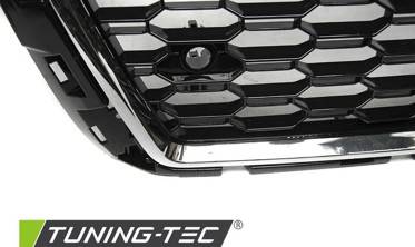 Решетка радиатора AUDI A3 (8V) в стиле RS3 черная с хромом фото