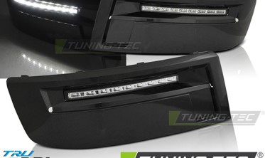 Боковые решетки в бампер с DRL Volkswagen T5 рестайл фото