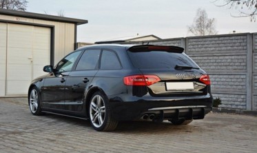 Центральный диффузор заднего бампера Audi A4 B8 рестайл фото