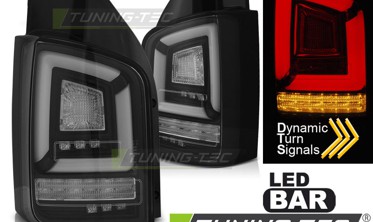 Led фонари задние черные VOLKSWAGEN T5 рестайлинг с динамическими поворотами фото