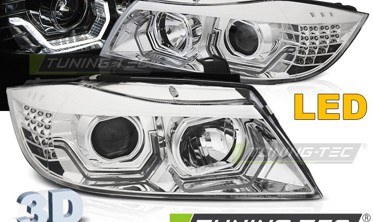 Тюнинг фары передние BMW E90 / E91 ANGEL EYES 3D и LED повороты фото