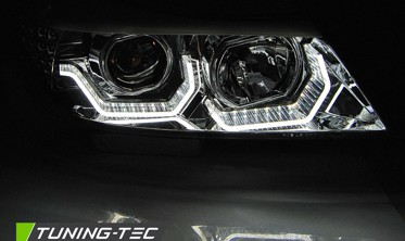 Тюнинг фары передние BMW E90 / E91 ANGEL EYES 3D и LED повороты фото
