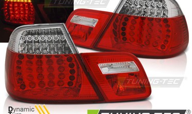 LED фонари задние BMW 3 E46 купе с динамическим поворотом красно-белые фото