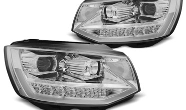 Тюнинг фары передние VOLKSWAGEN T6 2015-2019 с ДХО и led поворотами фото