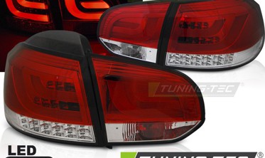 Тюнинговые LED фонари задние Volkswagen GOLF 6 красно-белые фото