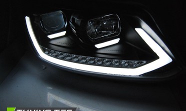 Лінзовані передні фари VOLKSWAGEN TOURAN II чорні з діодами фото