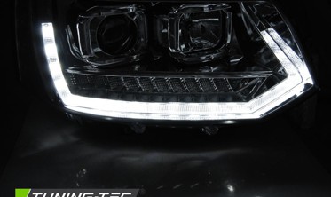 Led фары передние VOLKSWAGEN T5 рестайл в стиле VW T6 (динамический поворот) фото