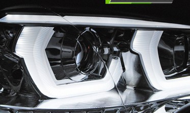 Передние фары с ДХО BMW X5 E70 3D angel eyes фото