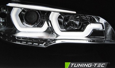 Передние фары с ДХО BMW X5 E70 3D angel eyes фото