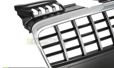 Решетка радиатора тюнинговая AUDI A4 B7 в стиле S8 CHROME BLACK фото