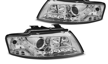 передні фари AUDI A4 B6 CABRIO з діодними габаритами фото