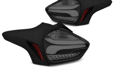 Задні LED стопи (задня оптика) Ford Focus 3 15-18 HATCHBACK BLACK SMOKE фото