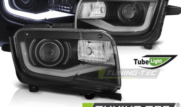 Передние тюнинг фары с диодами CHEVROLET CAMARO TUBE LIGHT BLACK фото