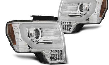 Передні фари тюнінгові FORD F150 MK12 TUBE LIGHT (led поворот) фото