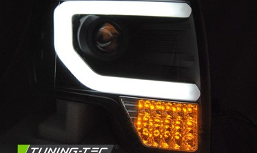 Черные передние тюнинг фары FORD F150 MK12 (диодные повороты) фото