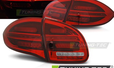 Задние тюнинговые фонари PORSCHE CAYENNE 958 RED WHITE LED фото