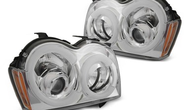 Тюнінг фари передні JEEP GRAND CHEROKEE WK дорестайл TUBE LIGHT фото