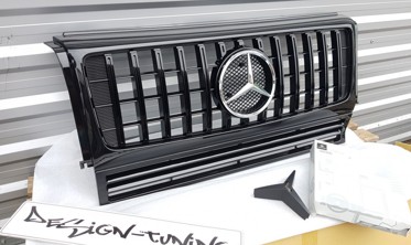 Решітка із зіркою Mercedes W463 G63 LOOK чорна глянсова фото