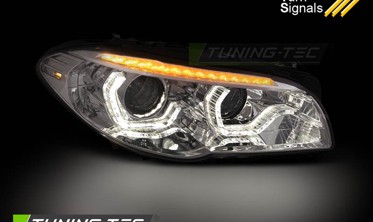 Фары передние тюнинговые BMW 5 F10 / F11 10-13 3D ANGEL EYES (под ксенон) фото
