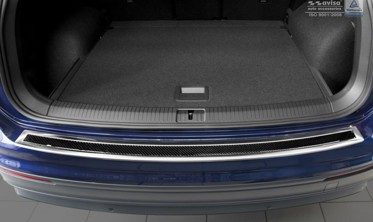 Накладка бампера VW Tiguan II / Tiguan Allspace (сталь+carbon) фото