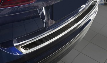Накладка бампера VW Tiguan II / Tiguan Allspace (сталь+carbon) фото