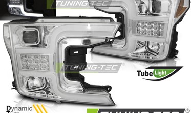 Передние тюнинговые фары FORD F150 MK13 (динамический led поворот) фото